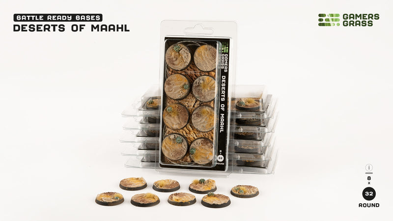 GamersGrass Deserts of Maahl Bases, Round 32mm (x8)
