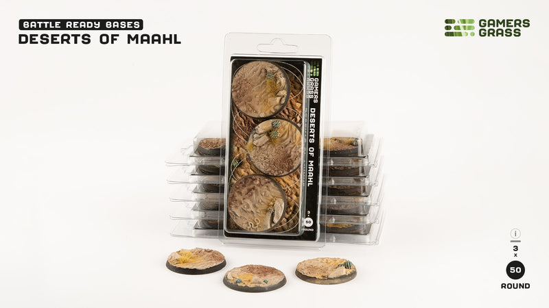 GamersGrass Deserts of Maahl Bases, Round 50mm (x3)
