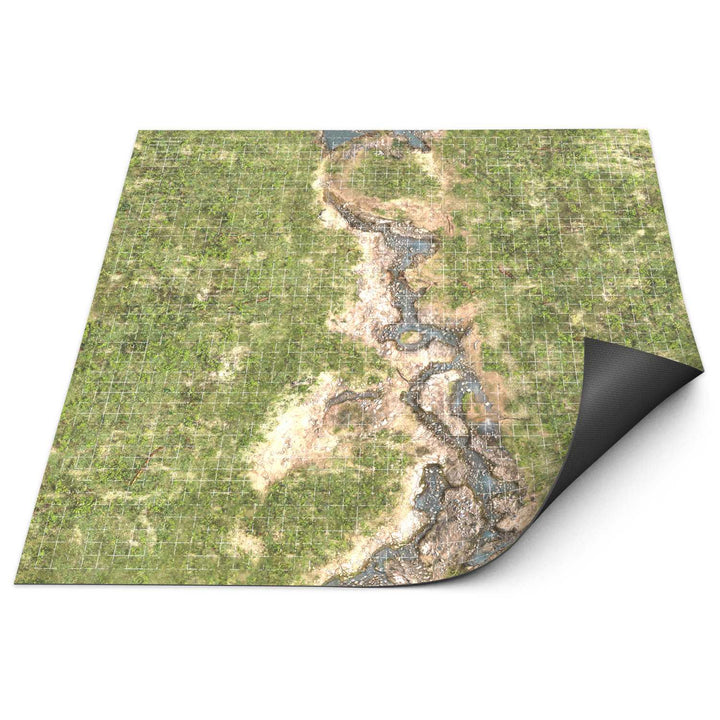 Dungeon Neoprene Mat with 1-inch grid 4x4' (120x120cm) Duskriver Meadows (Green Stuff World)