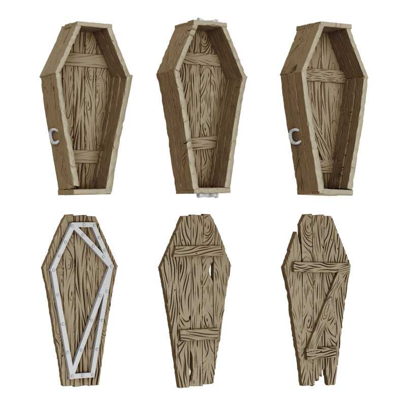 Dungeon Wooden Coffins 1:48 (Green Stuff World)