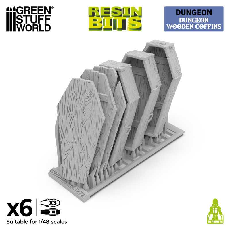 Dungeon Wooden Coffins 1:48 (Green Stuff World)