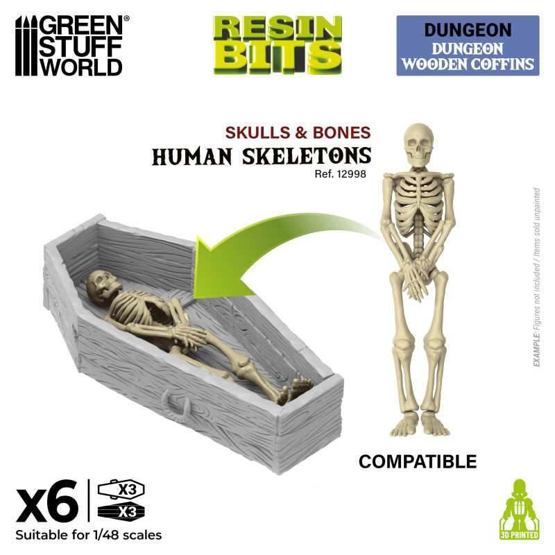 Dungeon Wooden Coffins 1:48 (Green Stuff World)