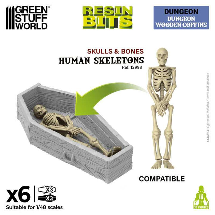 Dungeon Wooden Coffins 1:48 (Green Stuff World)