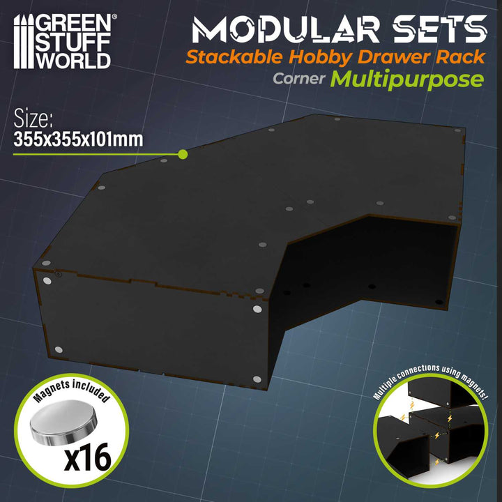 Empty Stackable hobby corner module - Black (Green Stuff World)