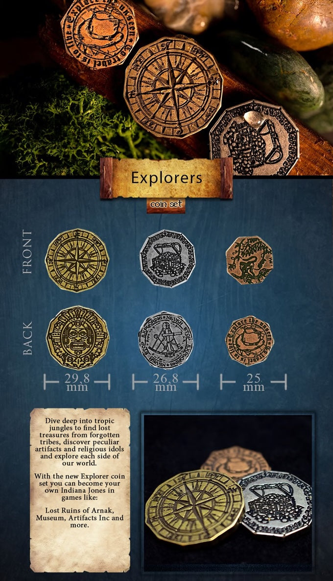 Legendary Metal Coins - Explorers Coin Set (Drawlab)