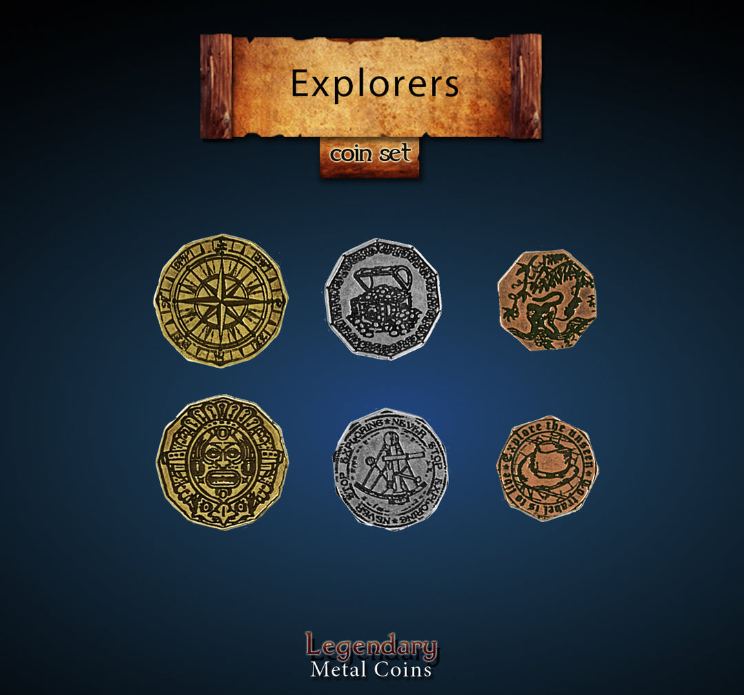 Legendary Metal Coins - Explorers Coin Set (Drawlab)