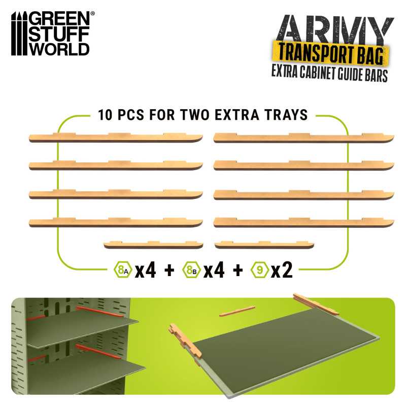 Extra rails for Miniatures Carrying Case (Green Stuff World)