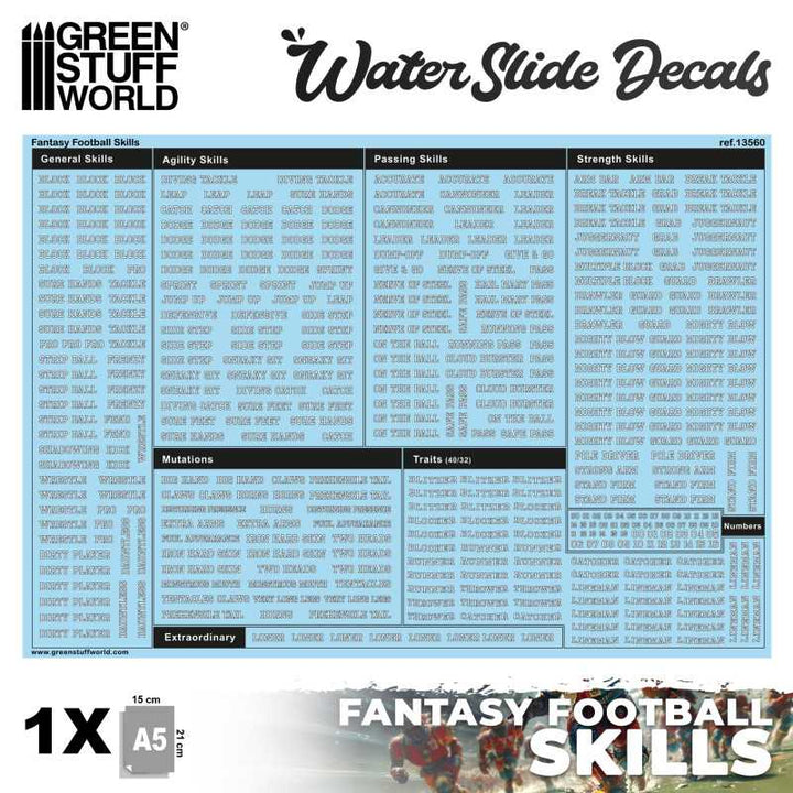 Fantasy Football Skills Decals (Green Stuff World)