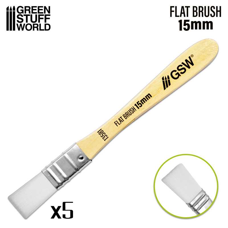 Flat Synthetic Brush (Pack x5) (Green Stuff World)