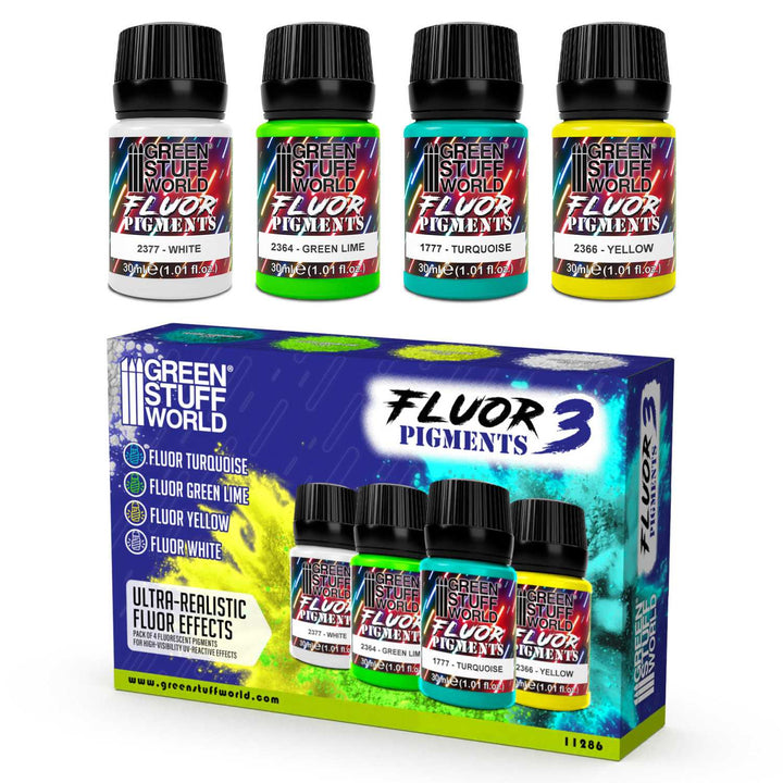 Fluor pigments Set 30ml - No. 3 (Green Stuff World)