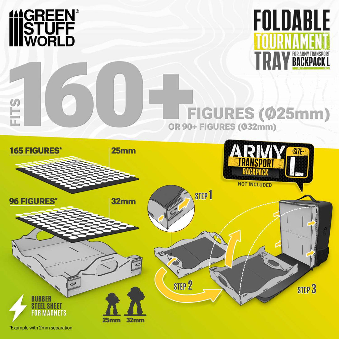 Foldable tournament tray for Army Transport Backpack (Green Stuff World)