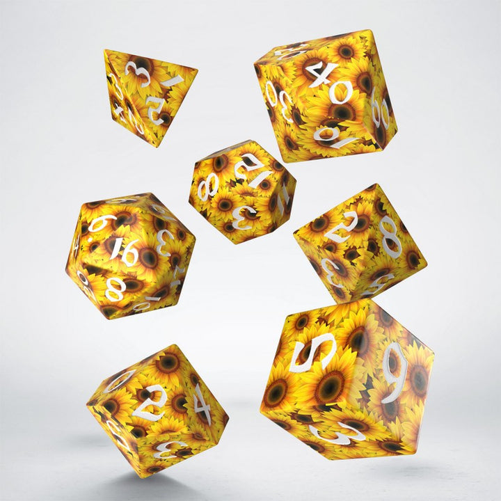 Full Art Dice Set: Sunflower (Q-Workshop) (SWSPSUNF)