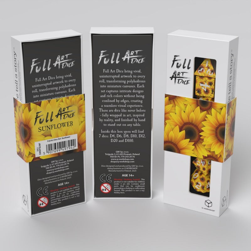Full Art Dice Set: Sunflower (Q-Workshop) (SWSPSUNF)