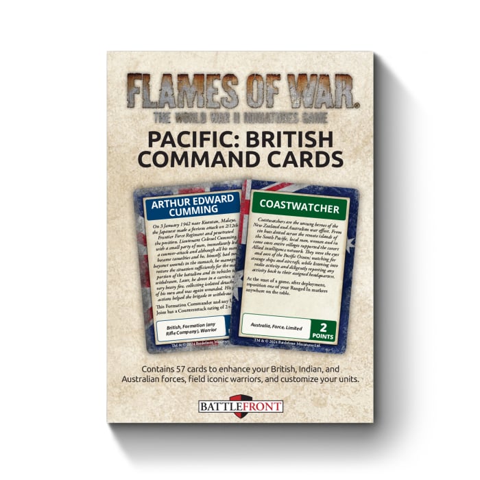 Flames of War: The Pacific - British, Australian & Indian Command Cards (FW258BC)