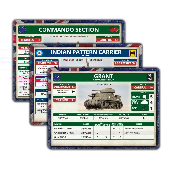 Flames of War: The Pacific - British, Australian & Indian Unit Cards (FW258BU)