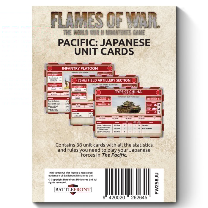 Flames of War: The Pacific - Japanese Unit Cards (FW258JU)