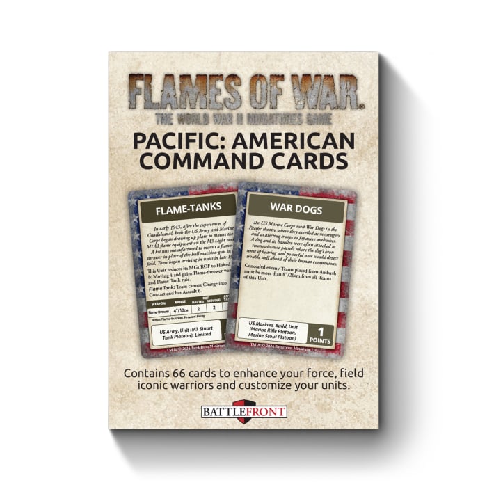 Flames of War: The Pacific - American Command Card Pack (FW258UC)