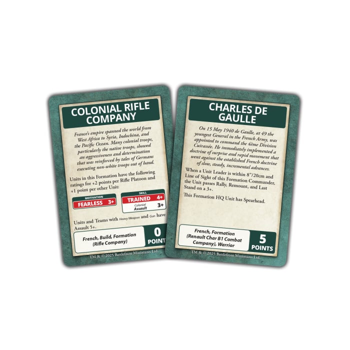 Flames of War: Blitzkrieg French Command Cards (FW281FC)