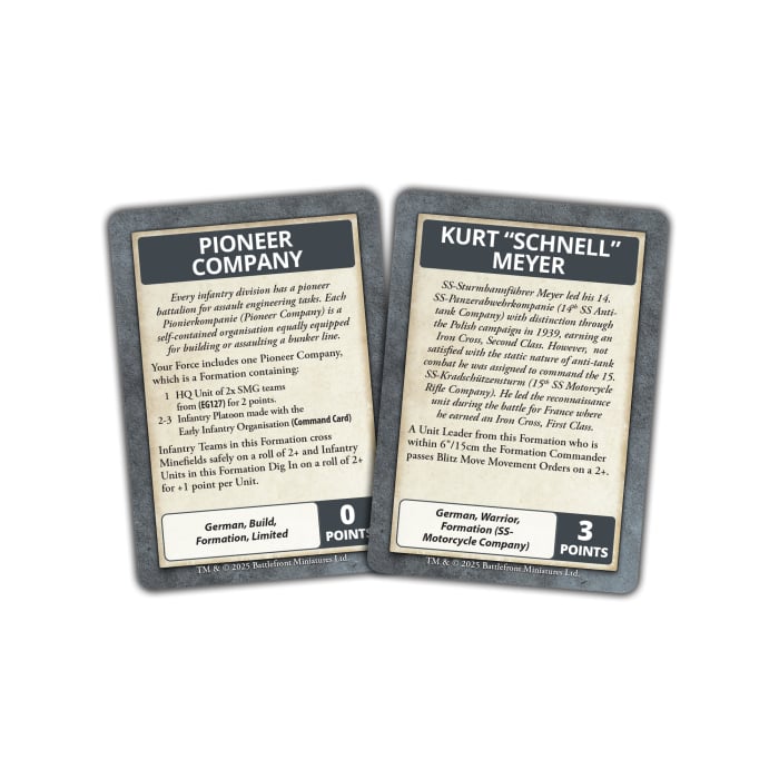 Flames of War: Blitzkrieg German Command Cards (FW281GC)
