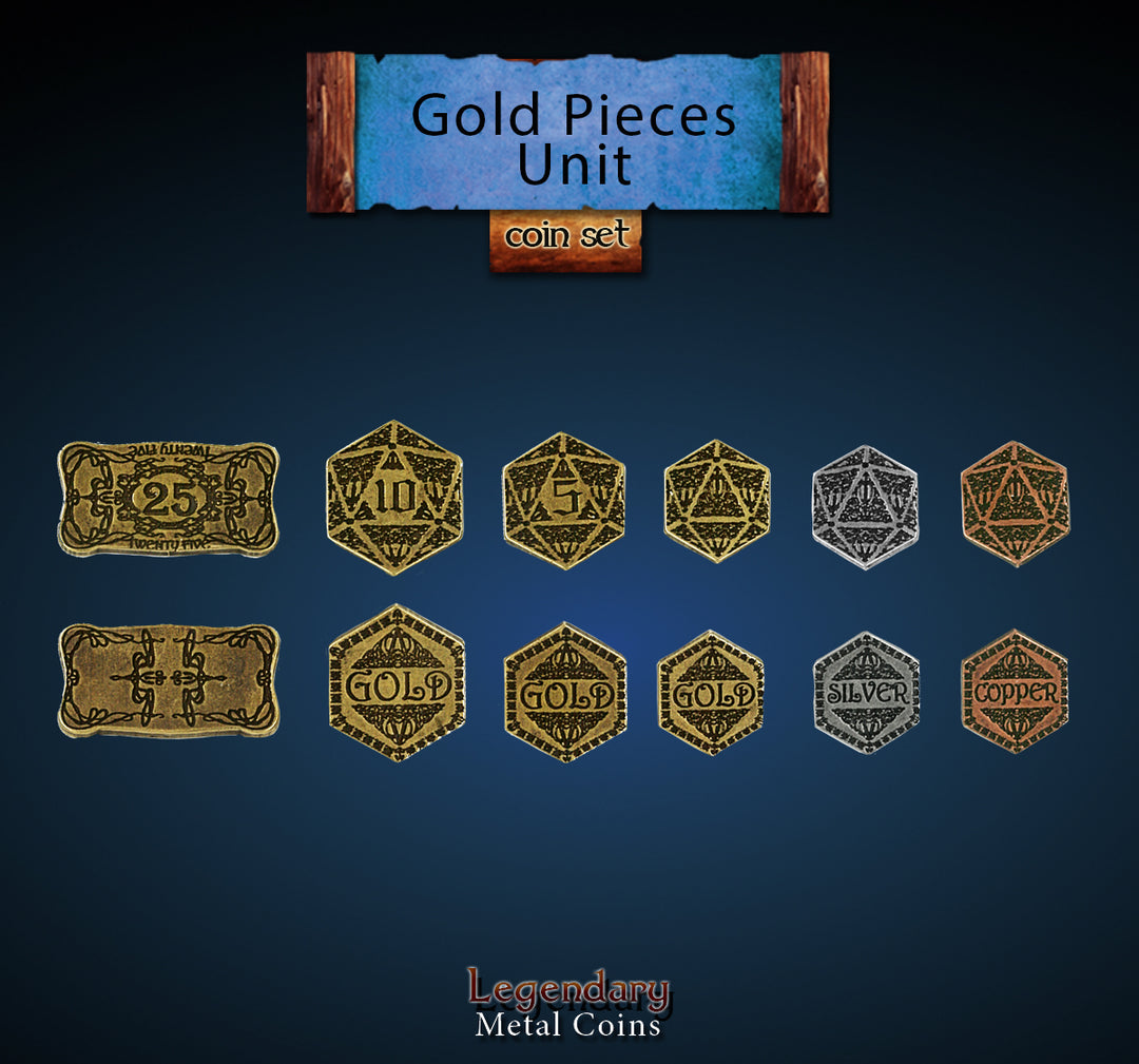 Legendary Metal Coins - Gold Pieces Unit Coin Set (Drawlab)