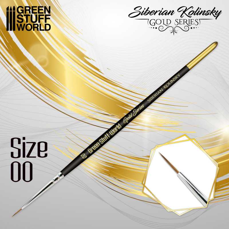 Brush GOLD SERIES Siberian Kolinsky Brush - Size 00 (Green Stuff World)