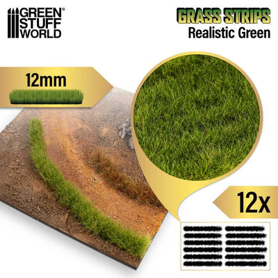 Grass Strips 12 mm - Realistic Green (Green Stuff World)