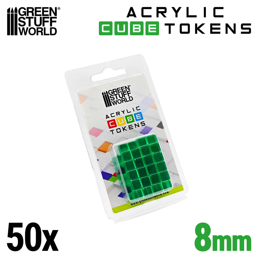 Green Cube tokens 8mm (Green Stuff World)