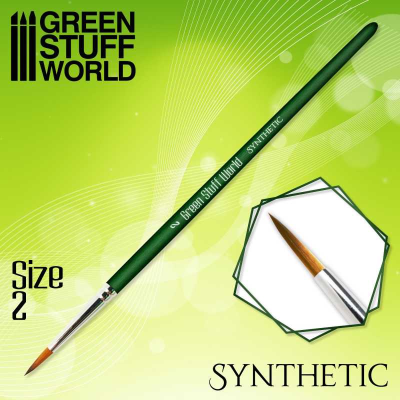 Brush GREEN SERIES Synthetic Brush - Size 2 (Green Stuff World)