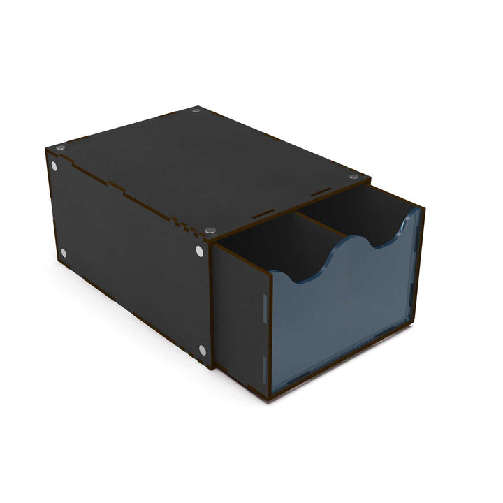 Half Stackable hobby drawer rack with 2 vertical drawers and magnets - Black (Green Stuff World)