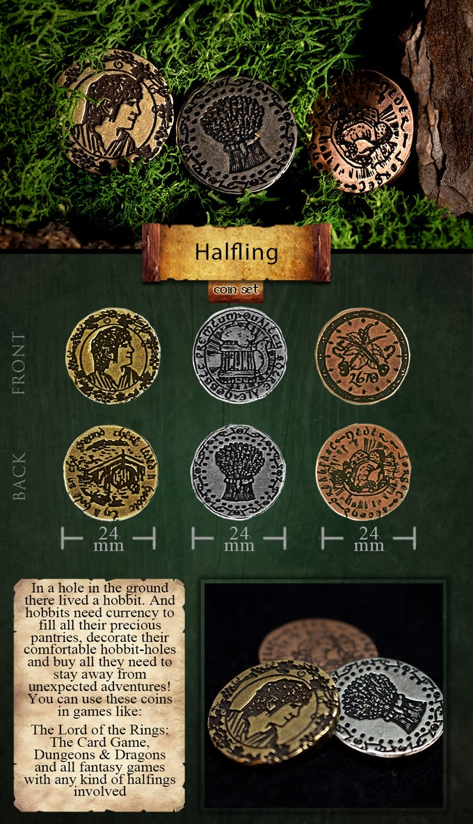 Legendary Metal Coins - Halfling Metal Coin Set (Drawlab)