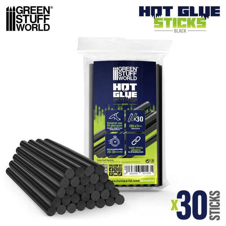 Hot Glue Sticks 11mm - Black (Green Stuff World)