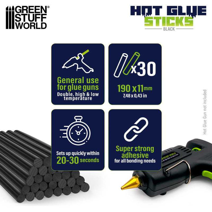 Hot Glue Sticks 11mm - Black (Green Stuff World)