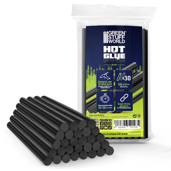 Hot Glue Sticks 11mm - Black (Green Stuff World)