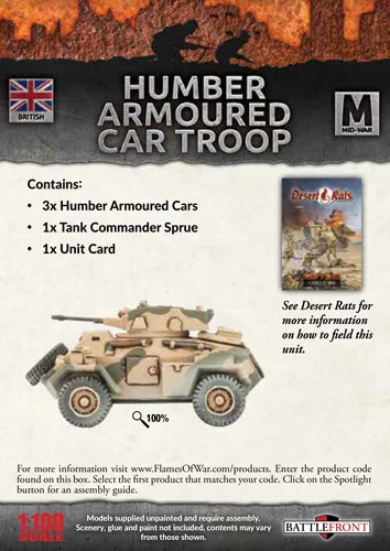 Flames of War: Humber Armoured Car Troop (BBX34)