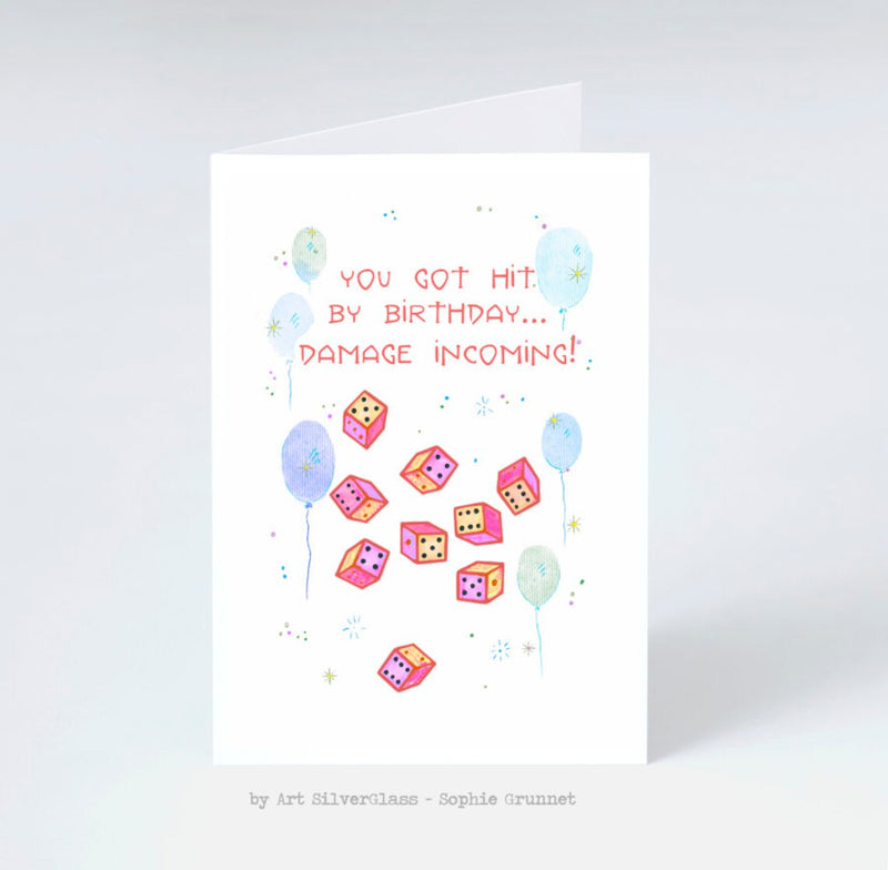 Greeting Card: Birthday Damage