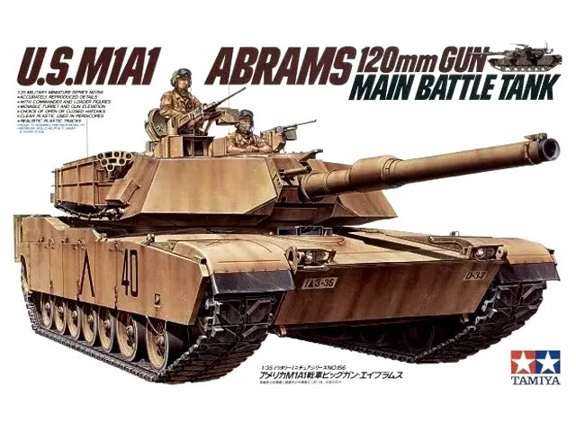 Tamiya 1/35 U.S. M1A1 Abrams 120mm Gun Main Battle Tank (35156