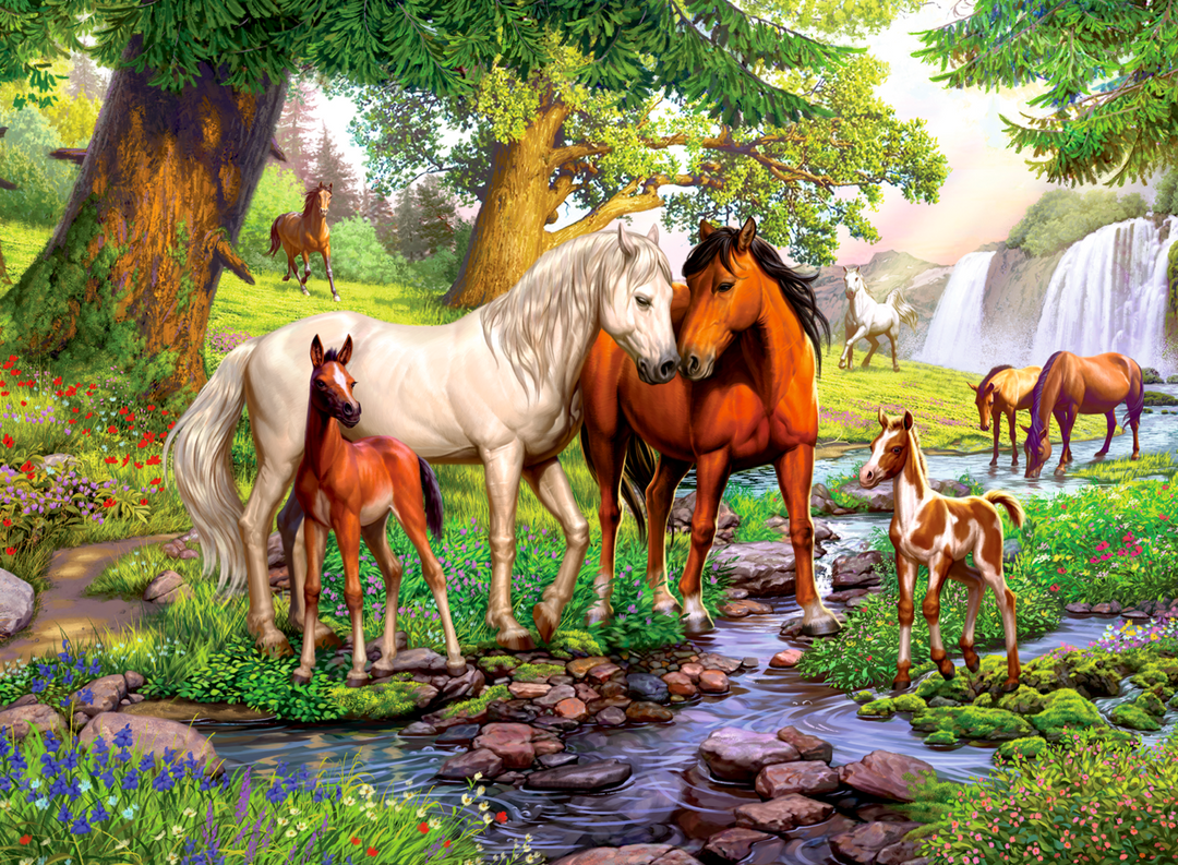 Horses by the Stream (300 brikker)