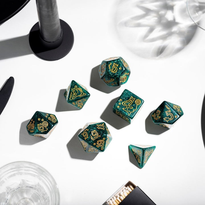 Jumbo Cats Dice Set: Merlin (Q-Workshop) (SJKSCAT09)