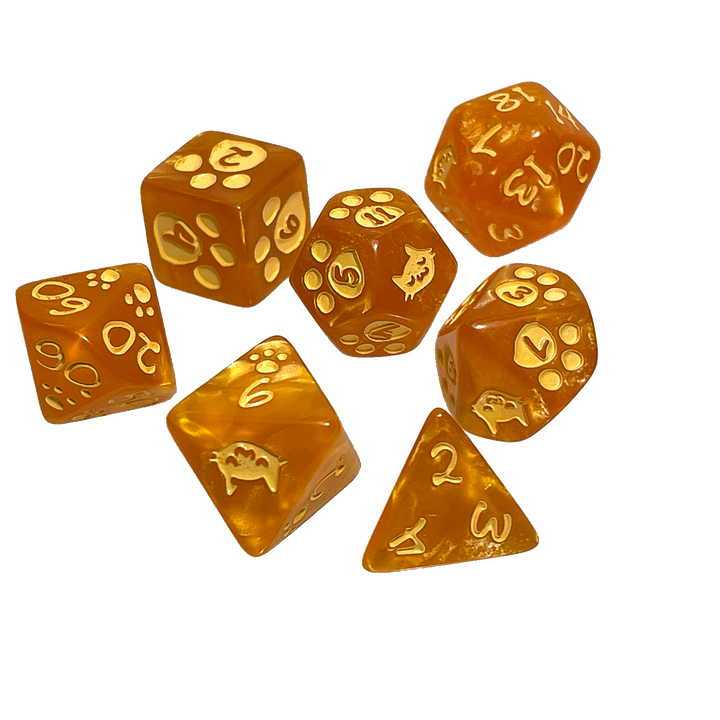 Kitten Polyhedral Dice Set