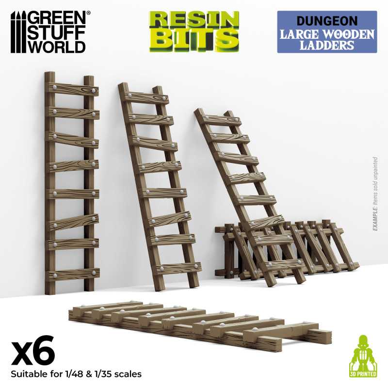 Large Wooden Ladders 1:48-1:35 (Green Stuff World)