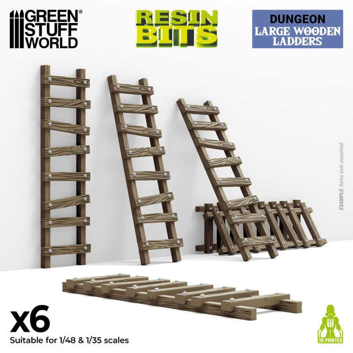 Large Wooden Ladders 1:48-1:35 (Green Stuff World)