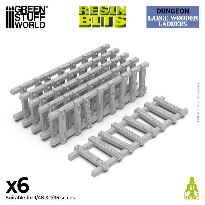 Large Wooden Ladders 1:48-1:35 (Green Stuff World)