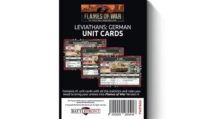 Flames of War: Late War Leviathans - German Unit Cards (FW276GU)