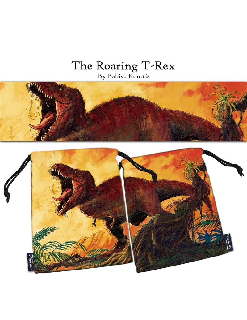 The Roaring T-Rex XL Pouch / Dice Bag (Drawlab)