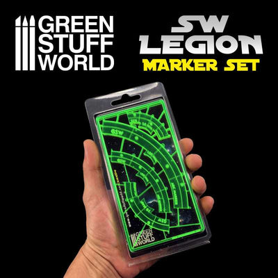 Legion arc-shaped line of fire markers - GREEN FLUOR (Green Stuff World)