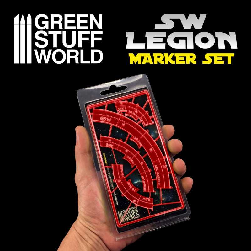 Legion arc-shaped line of fire markers - RED (Green Stuff World)