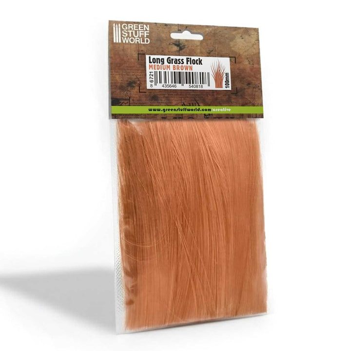 Long Grass Flock 100mm - Medium Brown (Green Stuff World)