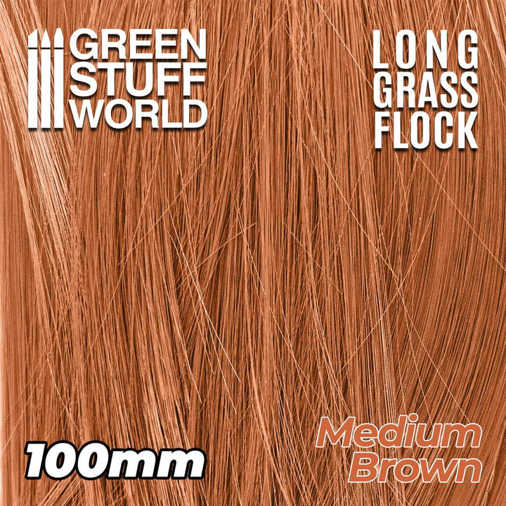 Long Grass Flock 100mm - Medium Brown (Green Stuff World)
