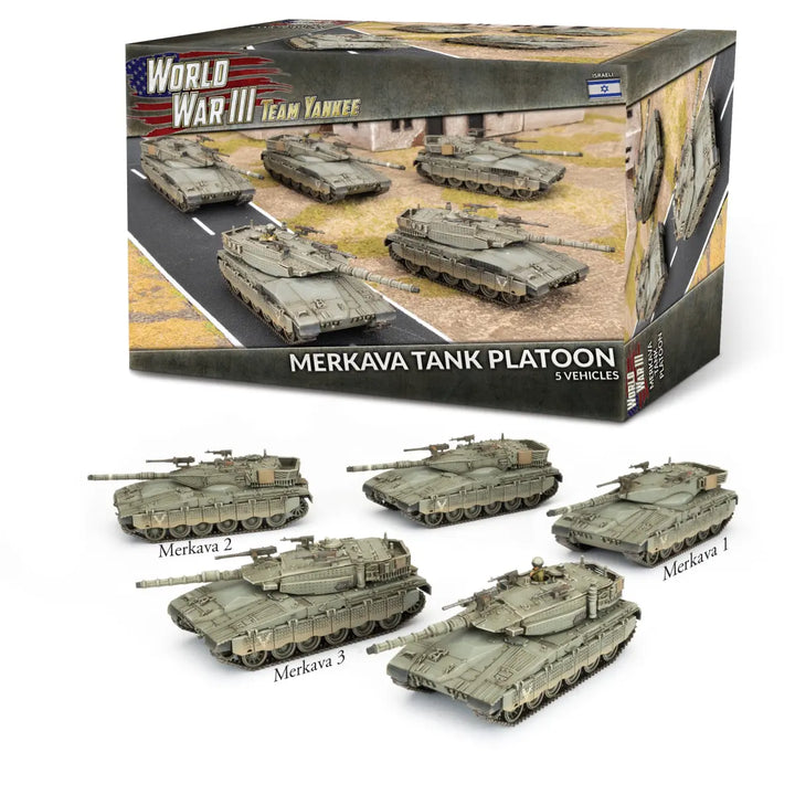 World War III: Team Yankee - Merkava 3 Tank Platoon (WWIII x5 Tanks Plastic) (TIBX10)