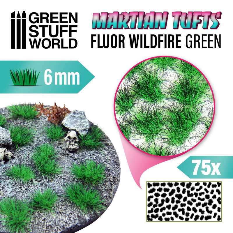 Martian Fluor Tufts - FLUOR WILDFIRE GREEN (Green Stuff World)